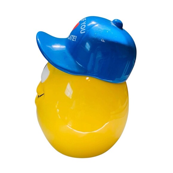 Vintage Yellow  M &M's "Honk If You Love Chocolate "  8 in. Candy or Cookie Jar - Picture 7 of 8